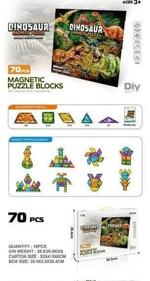 BIG DINOSAUR PUZZLE 70 PCS